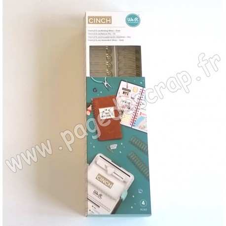 WE R MEMORY KEEPERS THE CINCH FILS POUR RELIURES 2,5 cm 30,5 cm GOLD x4 pièces