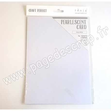 TONIC STUDIOS CRAFT PERFECT PEARLESCENT CARD A4 x5 250g PEARL WHITE