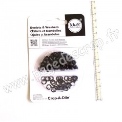 WE R MEMORY KEEPERS OEILLETS & RONDELLES NOIR x70