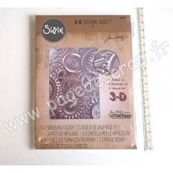 SIZZIX TIM HOLTZ POCHOIR A EMBOSSER 3-D MÉCANIQUE 11,43 cm x 16.51 cm