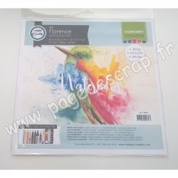 2911-8004   FLORENCE PAPIER AQUARELLE SMOOTH WHITE 300 g 30.5 cm x 30.5 cm  x5 feuilles