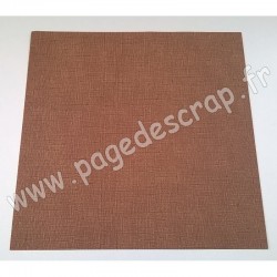 VINT37   CARDSTOCK VINTAGE MARRON NOISETTE 30.5 cm x 30.5 cm