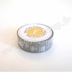 PCSBMT2  MES P'TITS CISEAUX MASKING TAPE FOND FEUILLES 10m