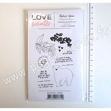 BGWIN01-TAMP   BÉATRICE GARNI ILLUSTRATION TAMPONS CLEAR LOVE WINTER 1