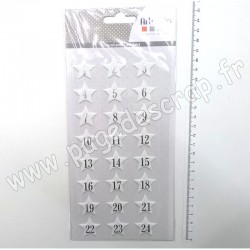 11004962   ARTEMIO PUFFIES CALENDRIER AVENT ÉTOILE SILVER