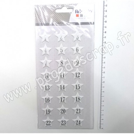 11004962   ARTEMIO PUFFIES CALENDRIER AVENT ÉTOILE SILVER