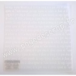 SBBP004   STAMPERIA FEUILLE PLASTIQUE SEMI TRANSPARENTE ÉCRITURE 30cm x 30cm