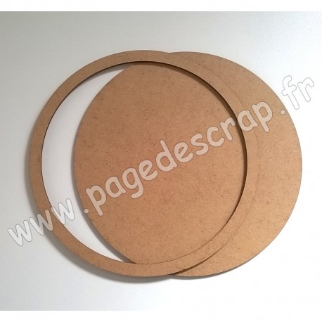 PDS CADRE BOIS ROND AVEC FOND diam.19 cm