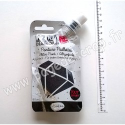 80323   ALADINE IZINK DIAMOND GLITTER PAINT 24 CARATS 80 ml BLACK