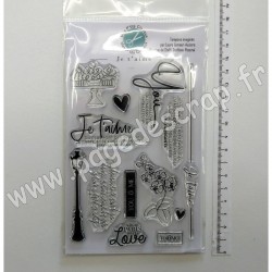 PC-FRK-TP1   MES P'TITS CISEAUX COLLECTION FRENCH KISS TAMPONS CLEAR JE T'AIME