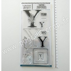 FDCL220027   FLORILEGES DESIGN TAMPON CLEAR À LA LETTRE Y