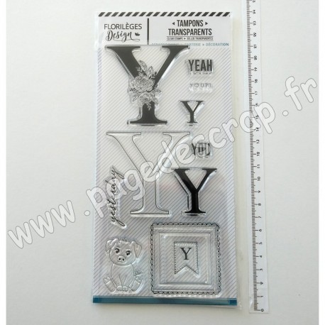 FDCL220027   FLORILEGES DESIGN TAMPON CLEAR À LA LETTRE Y