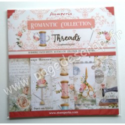 SBBL88   STAMPERIA ROMANTIC COLLECTION THREADS10 feuilles R/V 30.5 cm x 30.5 cm 190 gr