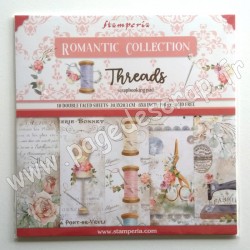 SBBS36   STAMPERIA ROMANTIC COLLECTION THREADS10 feuilles R/V 20.3 cm x 20.3 cm 190 gr