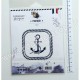 FDS221001   FLORILEGES DESIGN POCHOIR VUE SUR MER 12 cm x 12 cm ANCRE MARINE