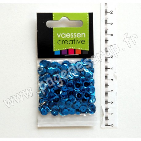 2310-313B   VAESSEN CREATIVE SEQUINS CUP MÉTALISÉS 6mm BLEU