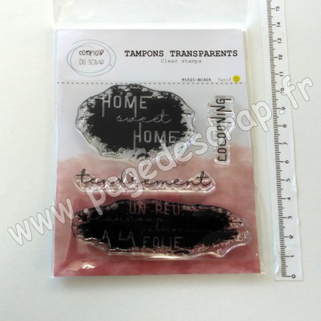 T1021-EC405  COMPTOIR DU SCRAP TAMPONS TRANSPARENTS COCOONING