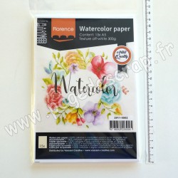 2911-0002   FLORENCE PAPIER AQUARELLE TEXTURE 300 g A5 BLANC CASSÉ   x15 feuilles