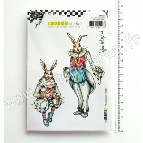 SA60592   CARABELLE STUDIO TAMPON CLING A6 GENTLEMEN RABBITS BY SYLVIE BELGRAND