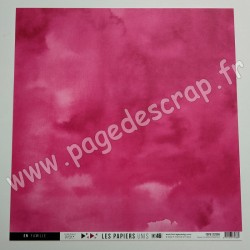 FDPU122006   FLORILEGES DESIGN  LES PAPIERS UNIS 46 ROSE FRAMBOISE 30.5 cm x 30.5 cm
