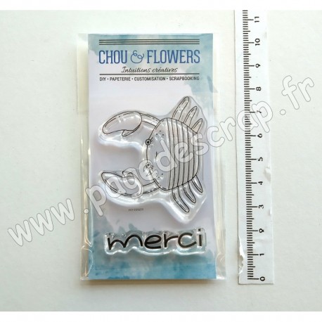 NAU134   CHOU & FLOWERS COLLECTION NAUTIQUE TAMPON CLEAR LE CRABE