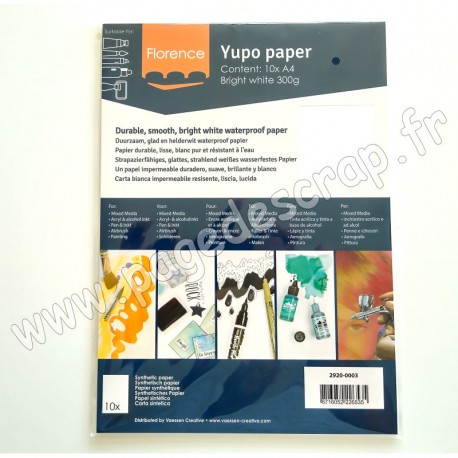 2920-0003    VAESSEN CREATIVE YUPO PAPIER BLANC A4 300g x10