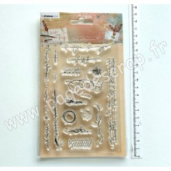 JMA-WYS-STAMP211   STUDIO LIGHT WRITE YOUR STORY CLEAR STAMP SCRIPT AND STITCHES