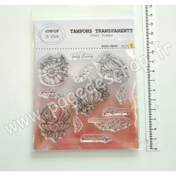 T0622-SA202   COMPTOIR DU SCRAP BOHÉMIAN SUMMER TAMPONS TRANSPARENTS COQUILLAGES FLEURIS