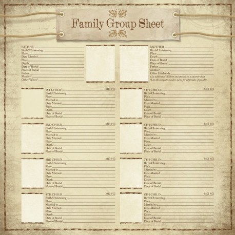 MY FAMILY GROUP SHEET