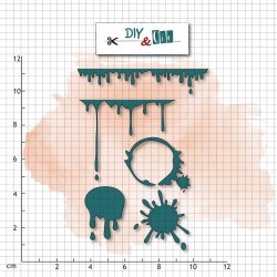 12209-01   DIY & Cie  SET DE DIES  TÂCHES D'ENCRE