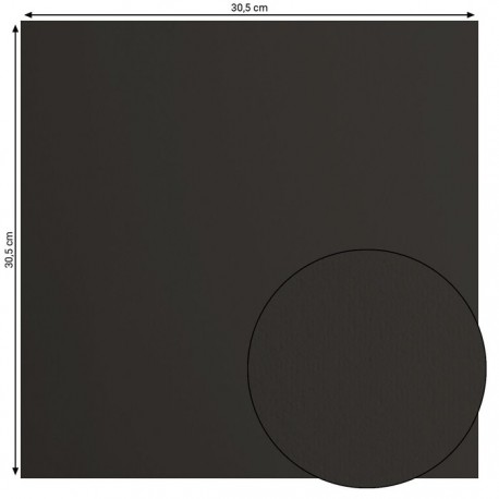 2926-096  FLORENCE CARDSTOCK LISSE 30.5cm x30.5cm BLACK