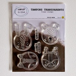 T0123-AN38  COMPTOIR DU SCRAP ÉCLIPSE HIVERNALE TAMPONS CLEAR ANIMAUX TOUT ROND