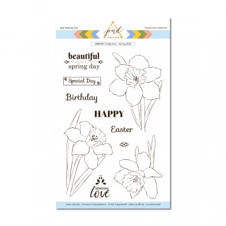 PAPERNOVA DESIGN COLLECTION SERENITY TAMPONS CLEAR NARCISSUS