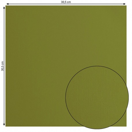 2928-073   FLORENCE CARDSTOCK TEXTURE 30.5cm x30.5cm OLIVE