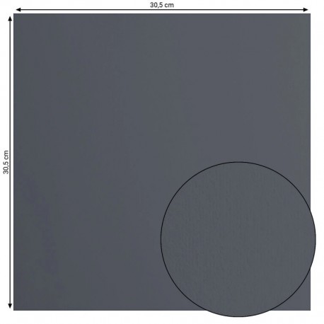 2926-095  FLORENCE CARDSTOCK LISSE 30.5cm x30.5cm ANTHRACITE