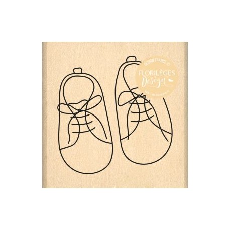 FB123002     FLORILEGES DESIGN COLLECTION À PETITS PAS TAMPON BOIS JOLIS CHAUSSONS