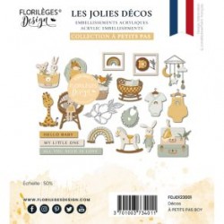 FDJD123001   FLORILEGES DESIGN À PETITS PAS BOY EMBELLISSEMENTS ACRYLIQUES