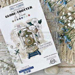GLO115   CHOU & FLOWERS COLLECTION GLOBE TROTTER TAMPON CLEAR LE TRAIN
