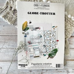GLO104  CHOU & FLOWERS COLLECTION GLOBE TROTTER PAPETERIE CREATIVE 12 feuilles A4