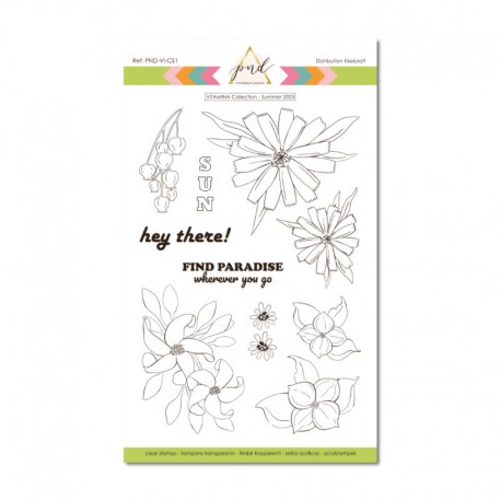 PND-VI-CS1   PAPERNOVA DESIGN COLLECTION VITAMINA TAMPONS CLEAR FLOWERS