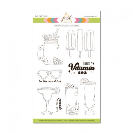 PND-VI-CS3   PAPERNOVA DESIGN COLLECTION VITAMINA TAMPONS CLEAR COCKTAILS