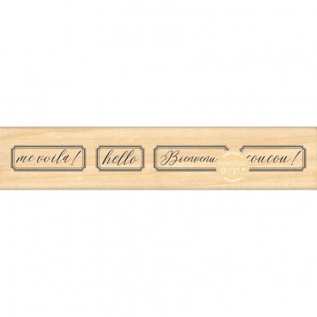 FD123020     FLORILEGES DESIGN COLLECTION À PETITS PAS TAMPON BOIS ÉTIQUETTES BÉBÉ