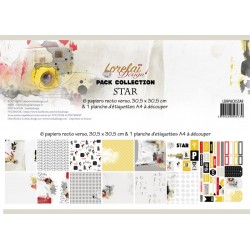 LORPACKSTAR  LORELAI DESIGN COLLECTION STAR 6 imprimés et 1 planche étiquette A4