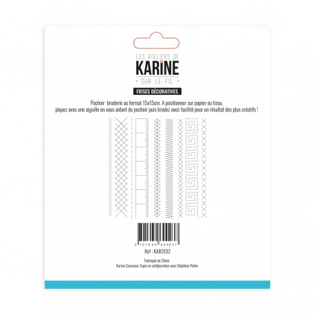 KAB3102   LES ATLELIERS DE KARINE SUR LE FIL POCHOIR BRODERIE FRISES DÉCORATIVES