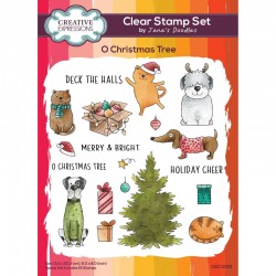 CEC1035   CREATIVE EXPRESSIONS JANE'S DOODLES CLEAR STAMP SET O CHRISTMAS TREE