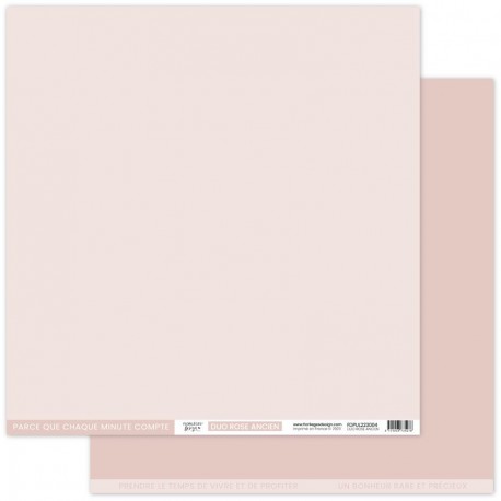 FDPUL223004   FLORILEGES DESIGN  PAPIER UNI DUO ROSE ANCIEN