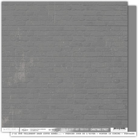 KAC3211   LES ATELIERS DE KARINE CHRISTMAS STREET GRIS CHRISTMAS 30.5cm x 30.5cm