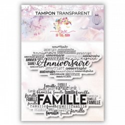 LM-WD-0056    LOVE IN THE MOON TAMPONS CLEAR FOND ANNIVERSAIRE ET FAMILLE