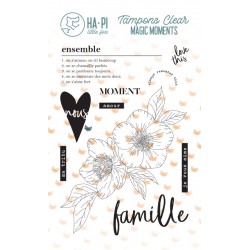 HPLF-MM-T2326   HA PI LITTLE FOX COLLECTION MAGIC MOMENTS TAMPONS CLEAR FAMILLE JE VOUS AIME