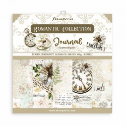 SBBS34   STAMPERIA ROMANTIC COLLECTION JOURNAL 10 feuilles R/V 20.3cm x 20.3cm 190gr